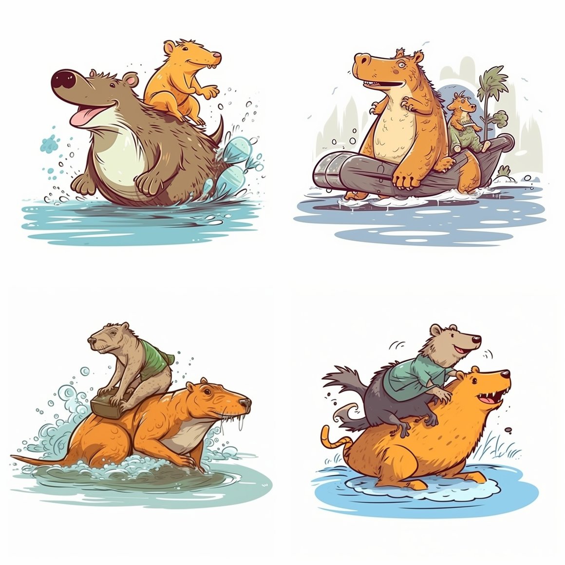 Capybara Mid-Adventure Comic Vector Design Prompt | NeoPrompt