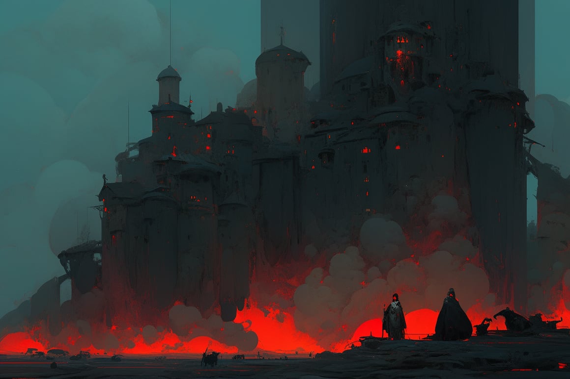 A Surrealistic Night Cityscape Encounter
