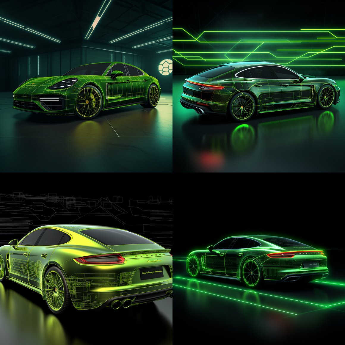 Halfway Update on Green Porsche Panamera GTS Design Competition Schematic Progress