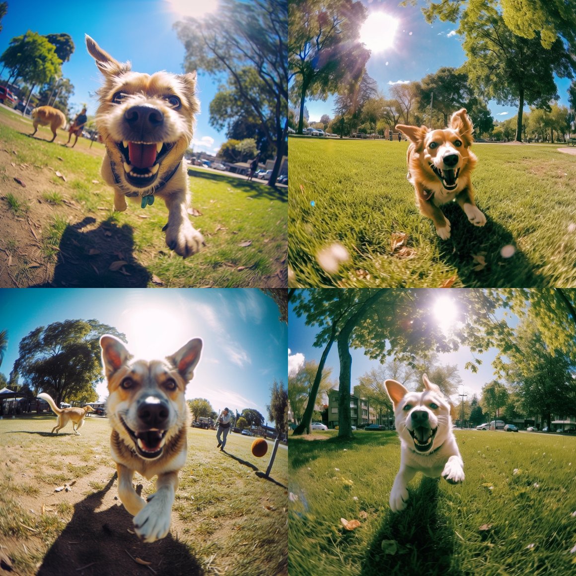 Midday Mirth: Joyful Dog Frolics in the Park