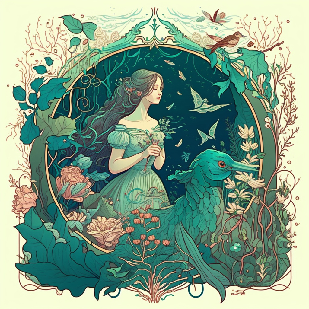 Art Nouveau Muse: An Ode to Feminine Creativity and Romance
