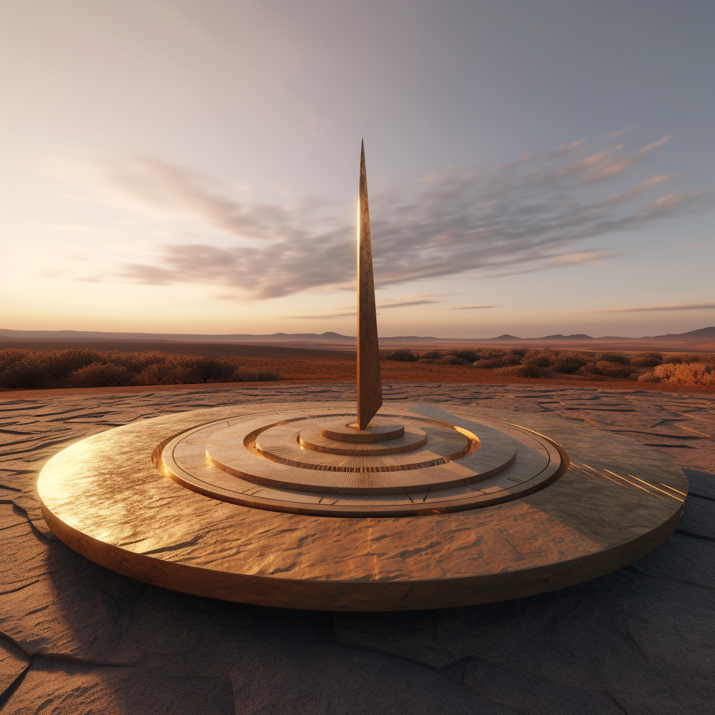 Sundial Serenity: A Fusion of Art and Landscape at Midday