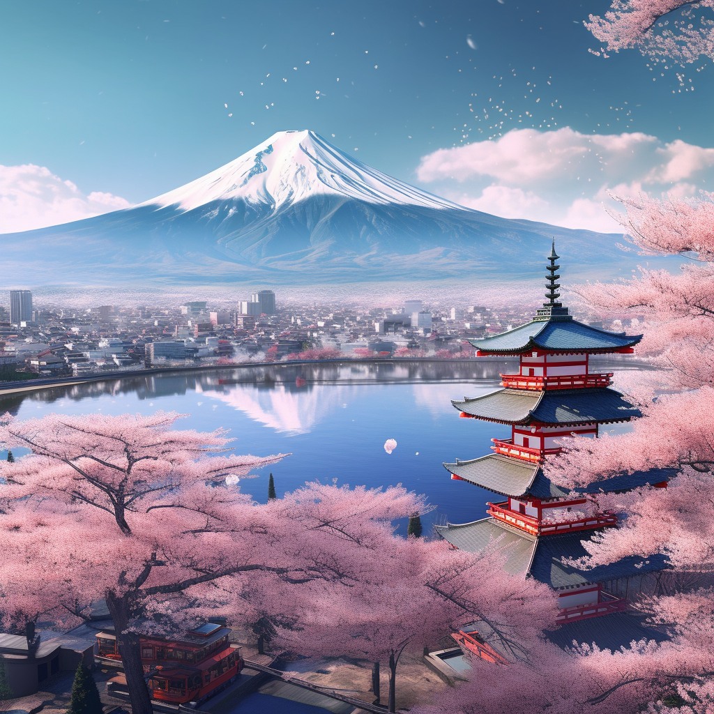 Mt. Fuji & Cherry Blossom Ultra-HD Wallpaper v4