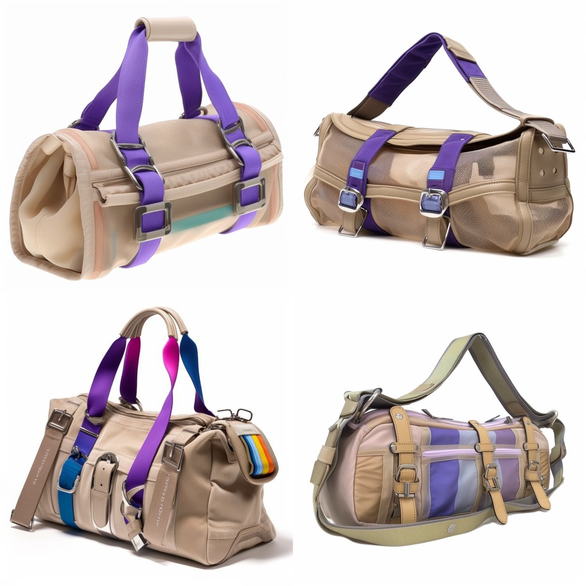 Detailed Description of a Multi-Colored Sporty Chic Baguette Bag