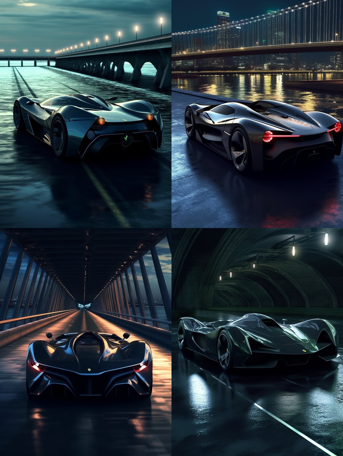 Hyper-realistic 3D Render of Black Ferrari Monza SP 1 in 8K Resolution