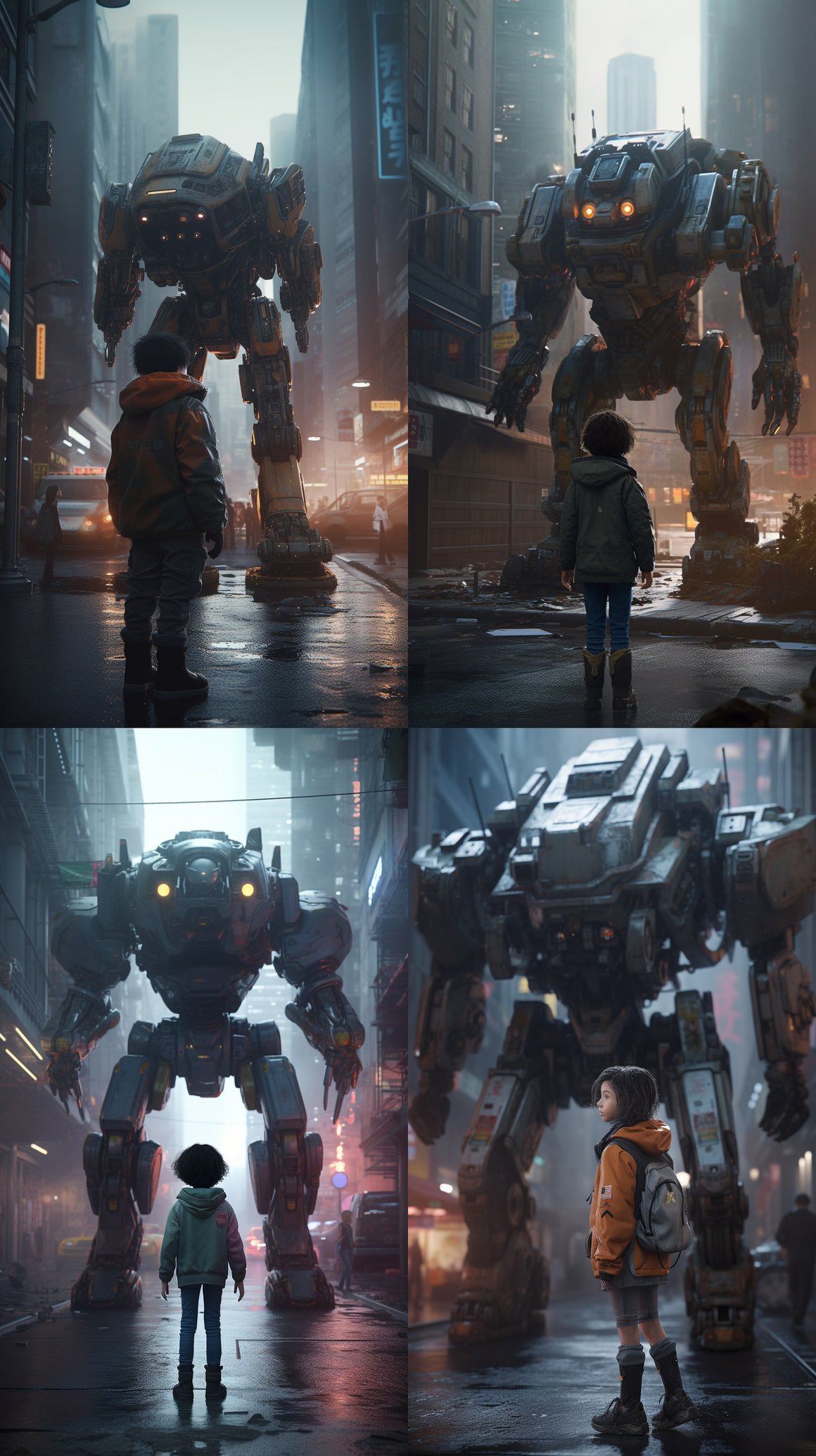 Neon Dreams: Cyberpunk Child & Gundam Odyssey