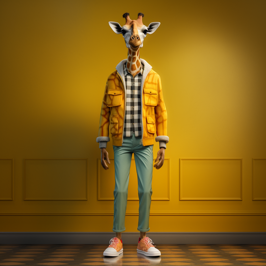 Retro Giraffe: A 1960s Fashion Journey through Sony Lens