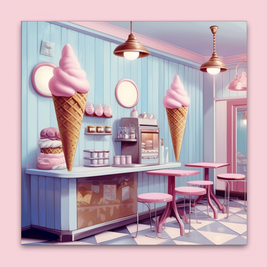 Sugar Coated Interlude: A Retro Pastel Ice Cream Dream