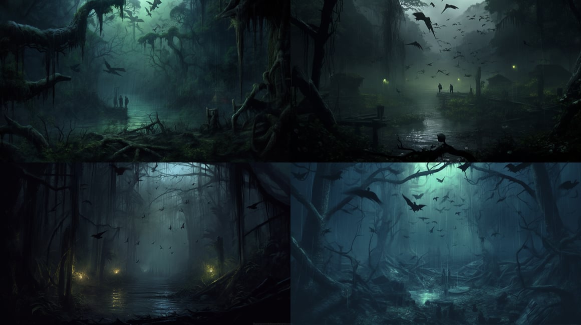 Enigmatic Nightfall: Anime Jungle Adventure HD Wallpaper