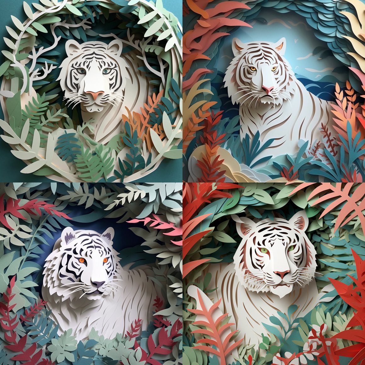 Halfway through the White Tiger Paper Craft Project Prompt | NeoPrompt