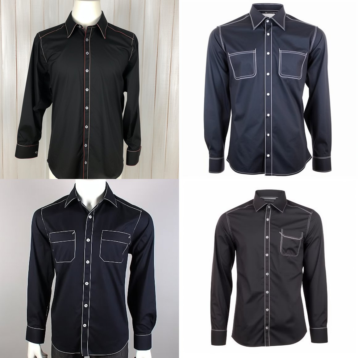 Halfway Update for Men's Prada Long Sleeve Shirt with Contrast Top Stitch Version 5