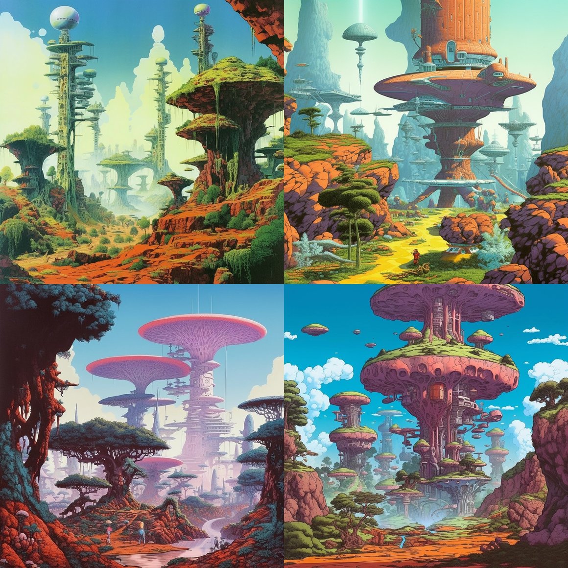A Surreal Odyssey through Techno-Fantasy Landscapes