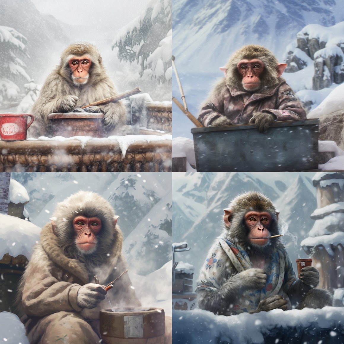 Chilling Apex: A Snow Monkey's Mid-Journey Respite