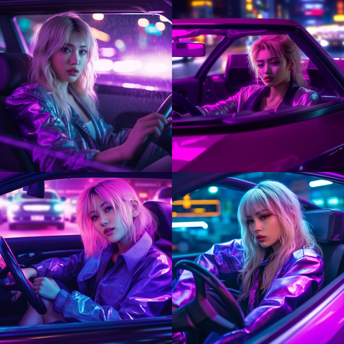 Neon Nights: Blonde Speedster in Tokyo