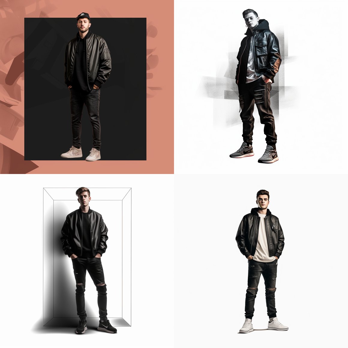 Handsome Male Fashion Model in Nike Air Jordan 1 Retro High OG Photoshoot