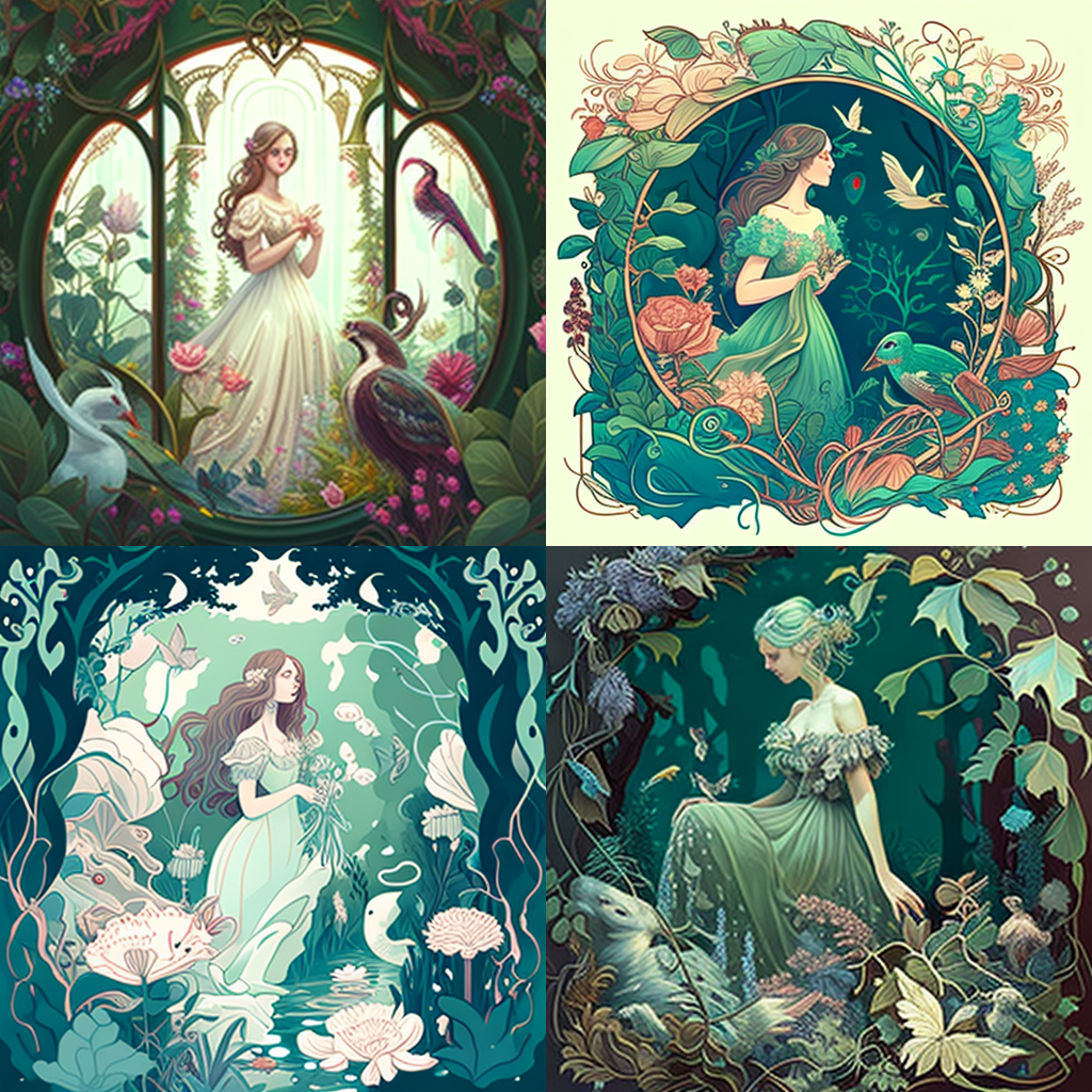 Art Nouveau Muse: An Ode to Feminine Creativity and Romance