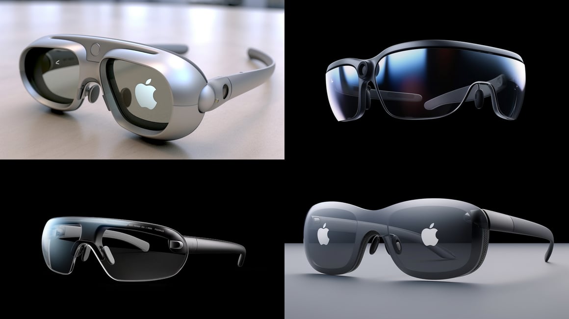 A Detailed Render of Innovative Augmented Reality Glasses