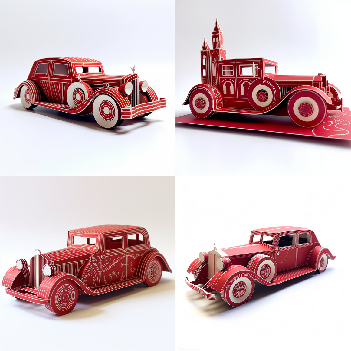 Art Deco Red Paper Car Project: Mid-Journey Check-In