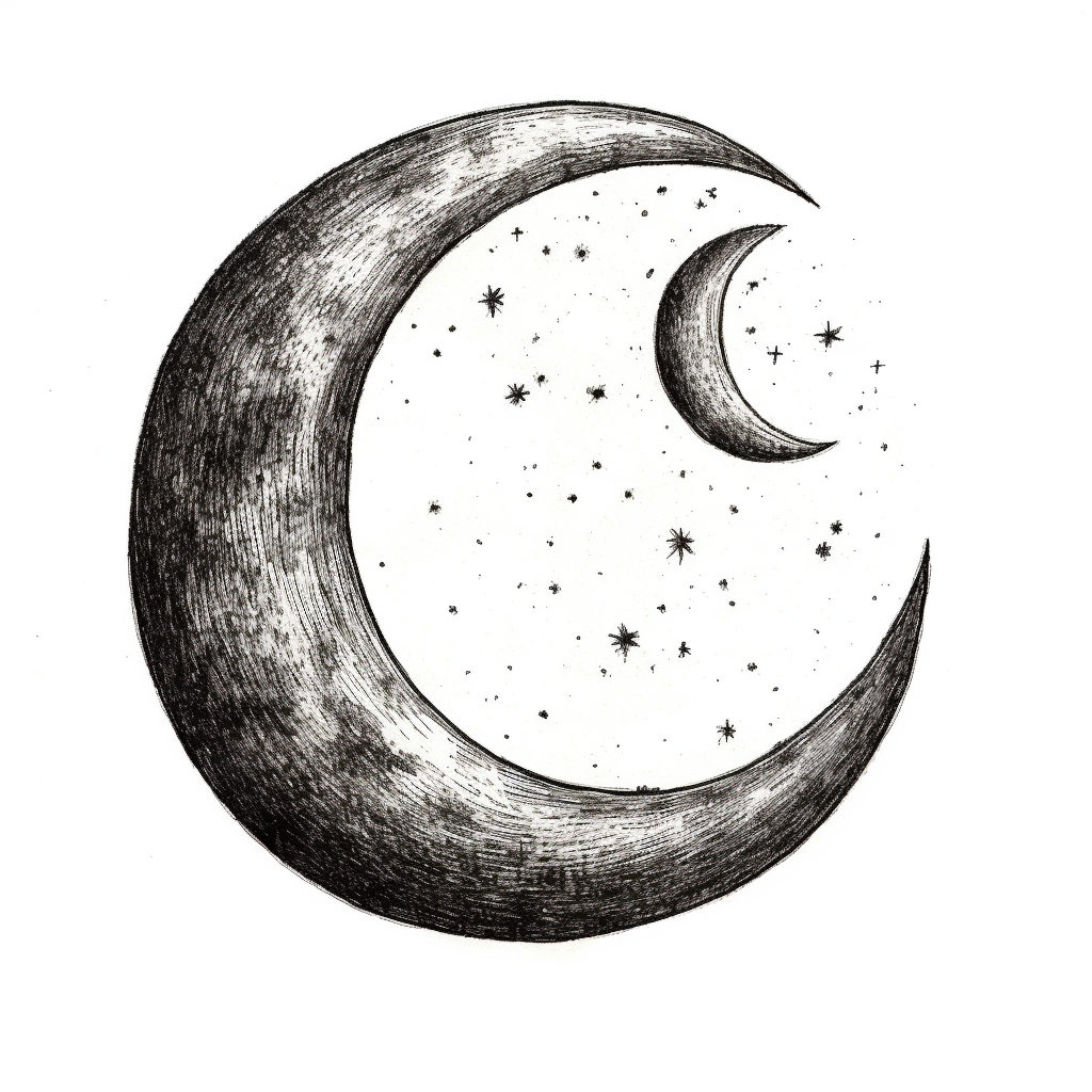Restoration Hardware Inspired Hand-drawn Crescent Moon Sketch