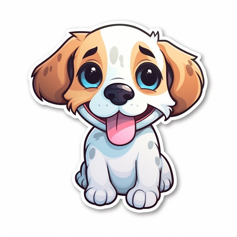 Printable Animated Dog Sticker - Mid Journey Edition 4 Prompt | NeoPrompt