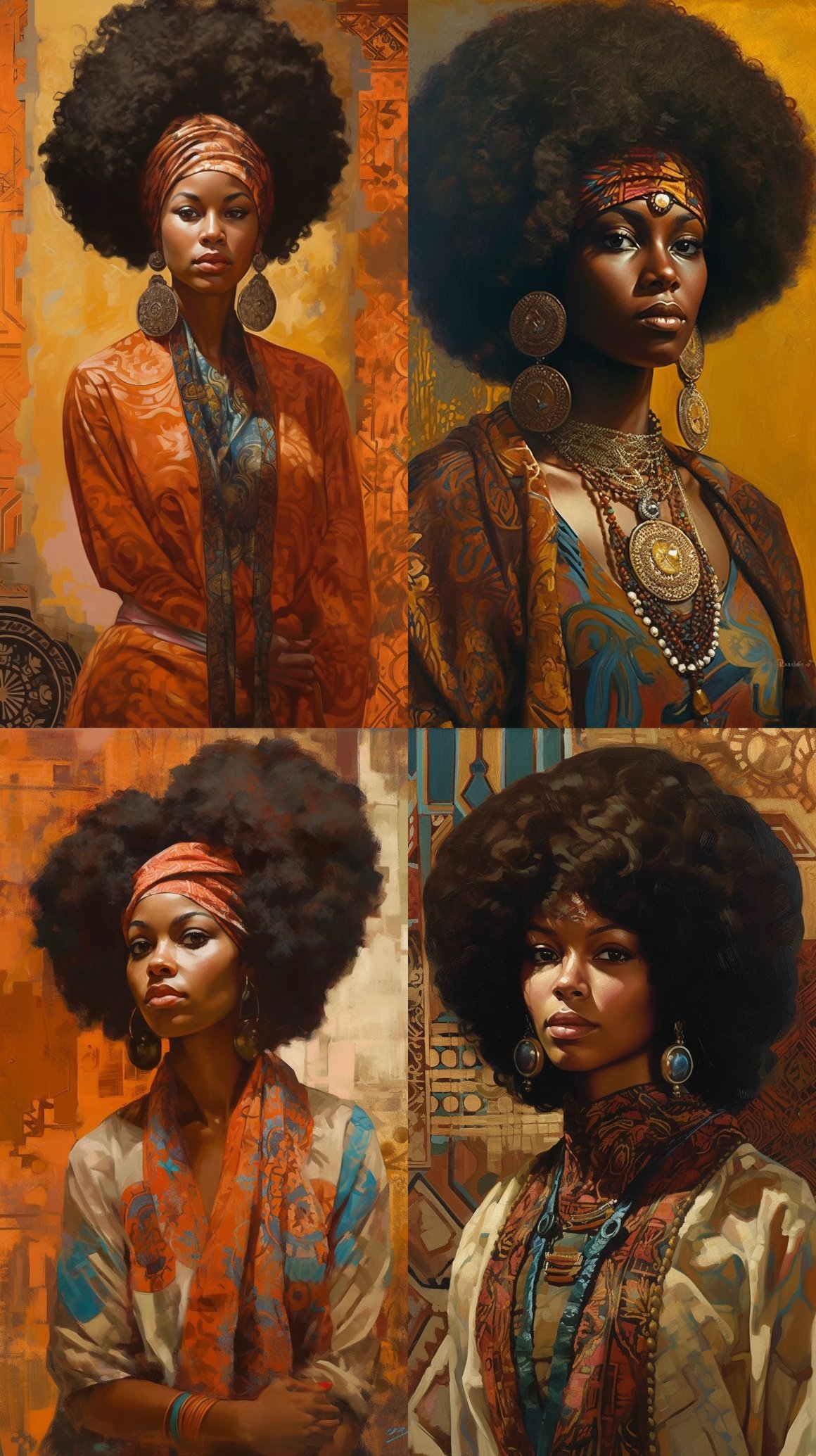 Retro Afro-Queen in Leyendecker Style