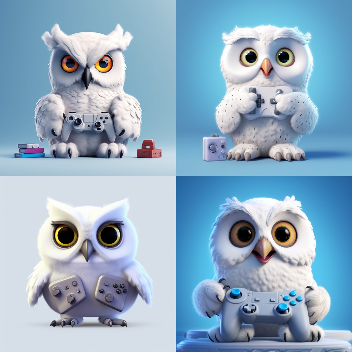 Midnight Gaming Session: The Enchanting Snowy Owl