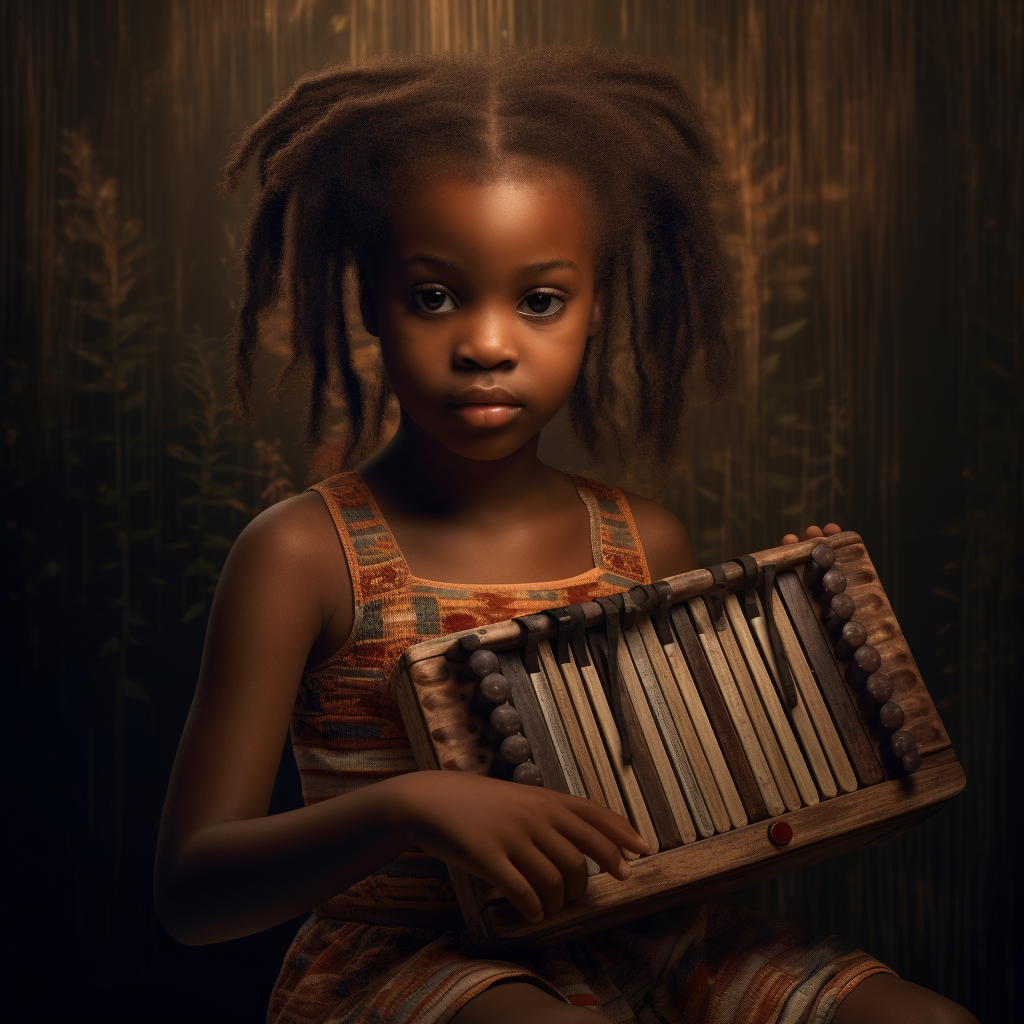Harmonious Interlude: Girl and Kalimba