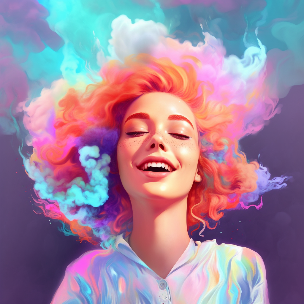 Neon Dreams: Cloud Dancer in Mid-Journey Majesty