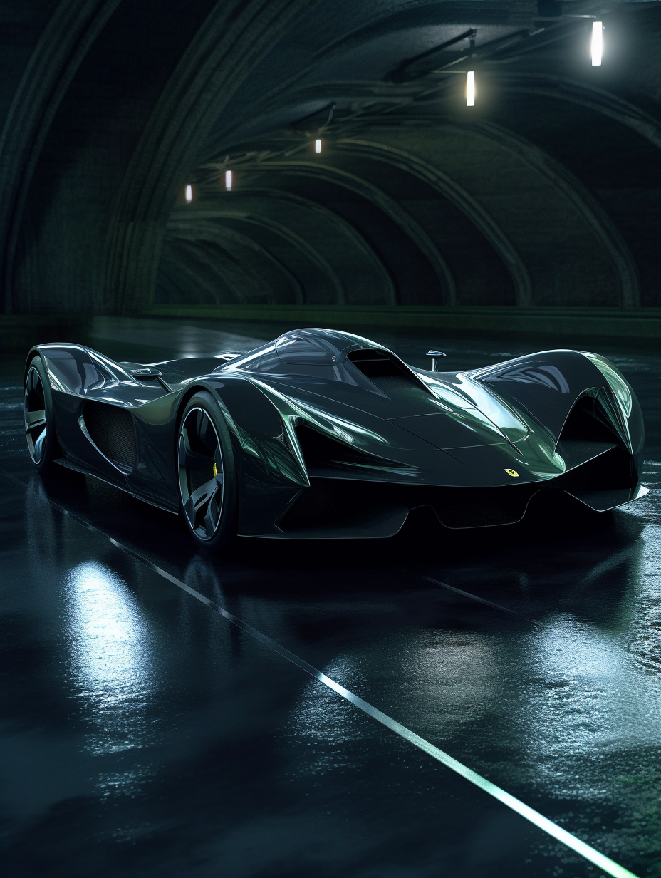 Hyper-realistic 3D Render of Black Ferrari Monza SP 1 in 8K Resolution