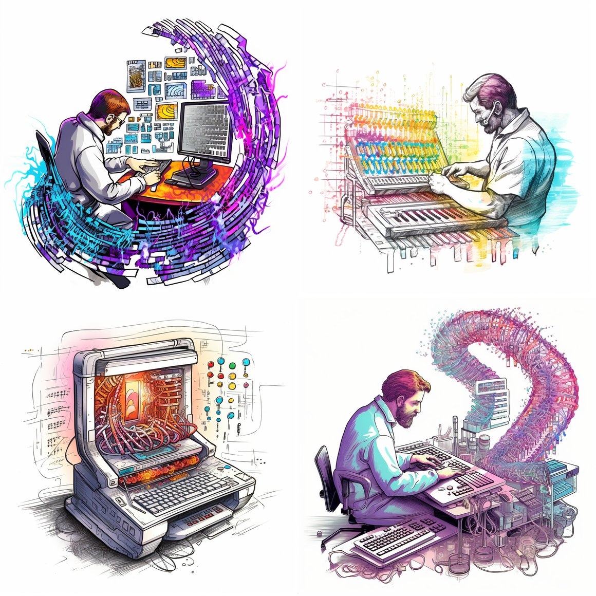 Hand-drawn Genome Sequencing Process Illustration Prompt