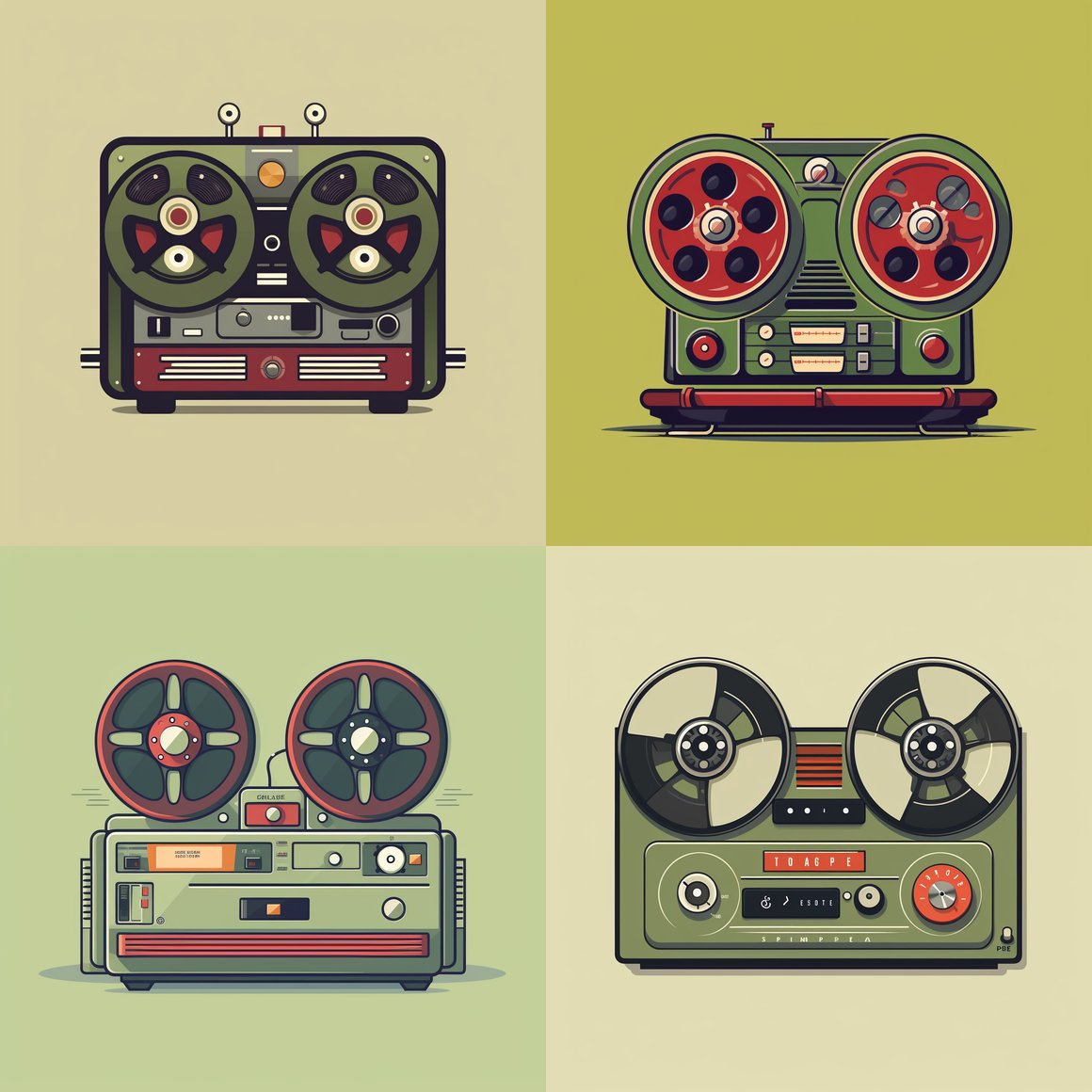 Retro Futuristic Tape Recorder Logo Design Mid-Journey