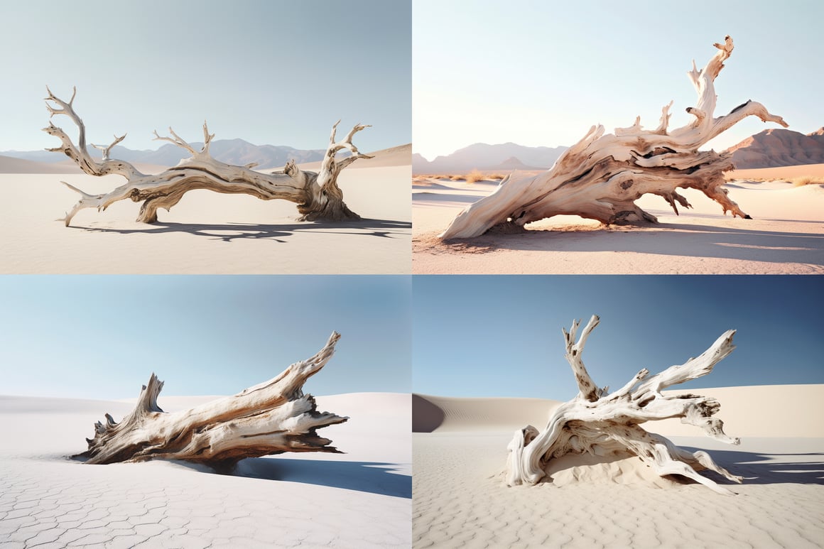 Desolate Beauty: Hyperrealistic Driftwood Photography