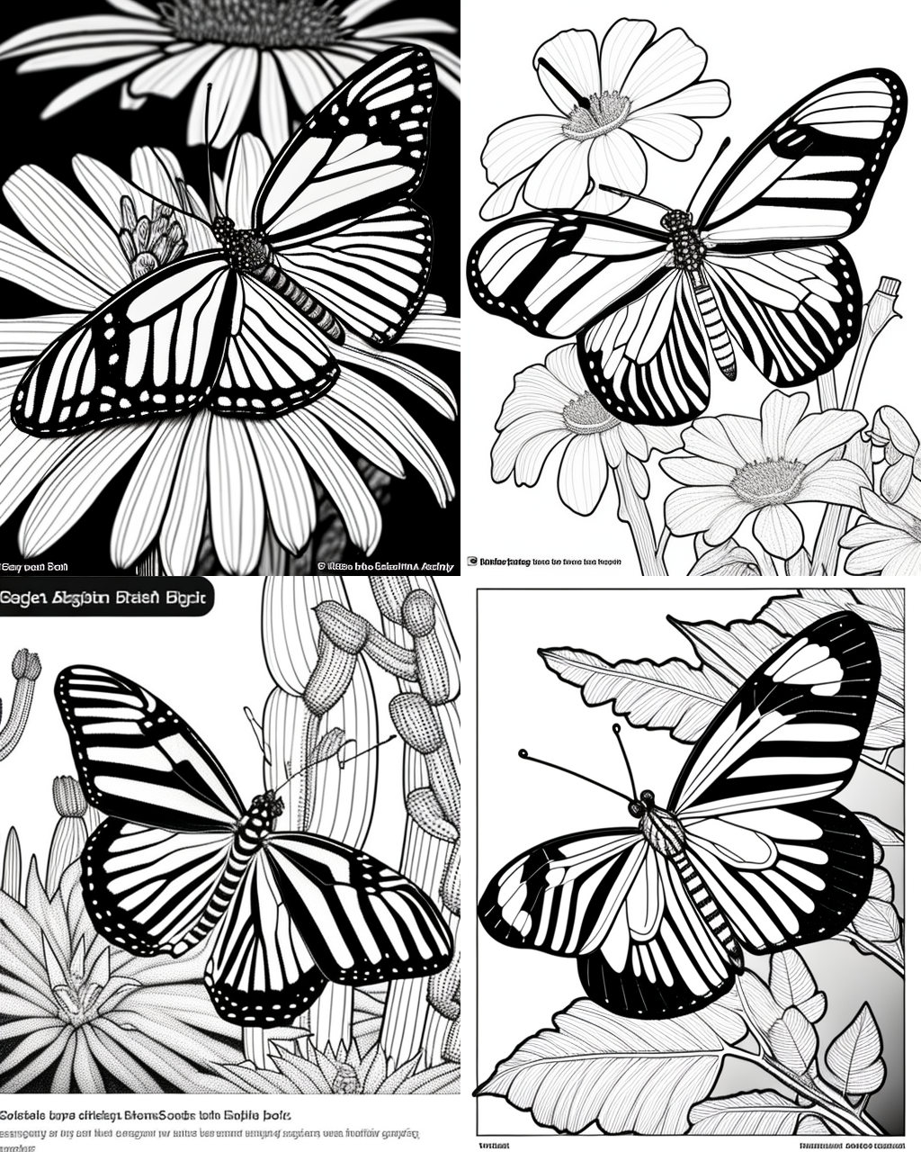 Cartoon Zebra Longwing Butterfly Coloring Page for Kids
