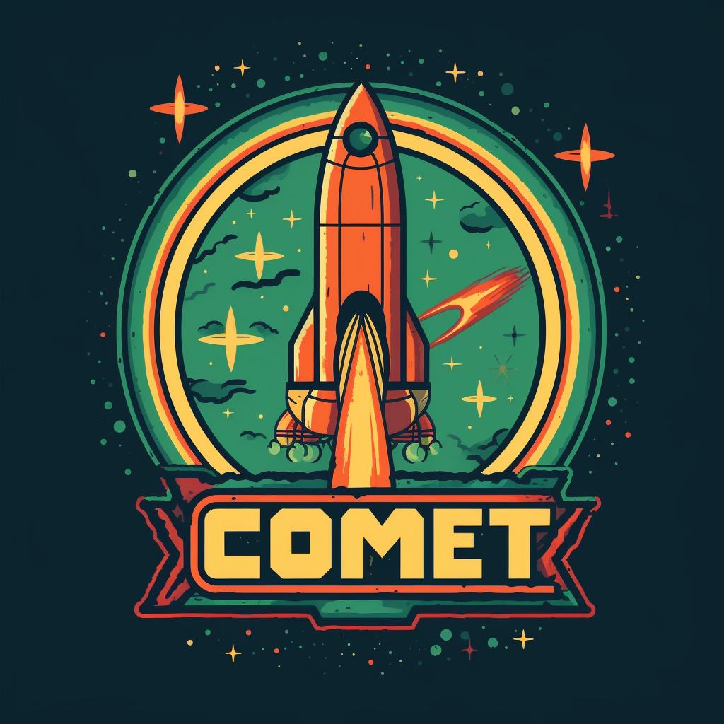 Retro Comet Logo Sticker Midway Design Update