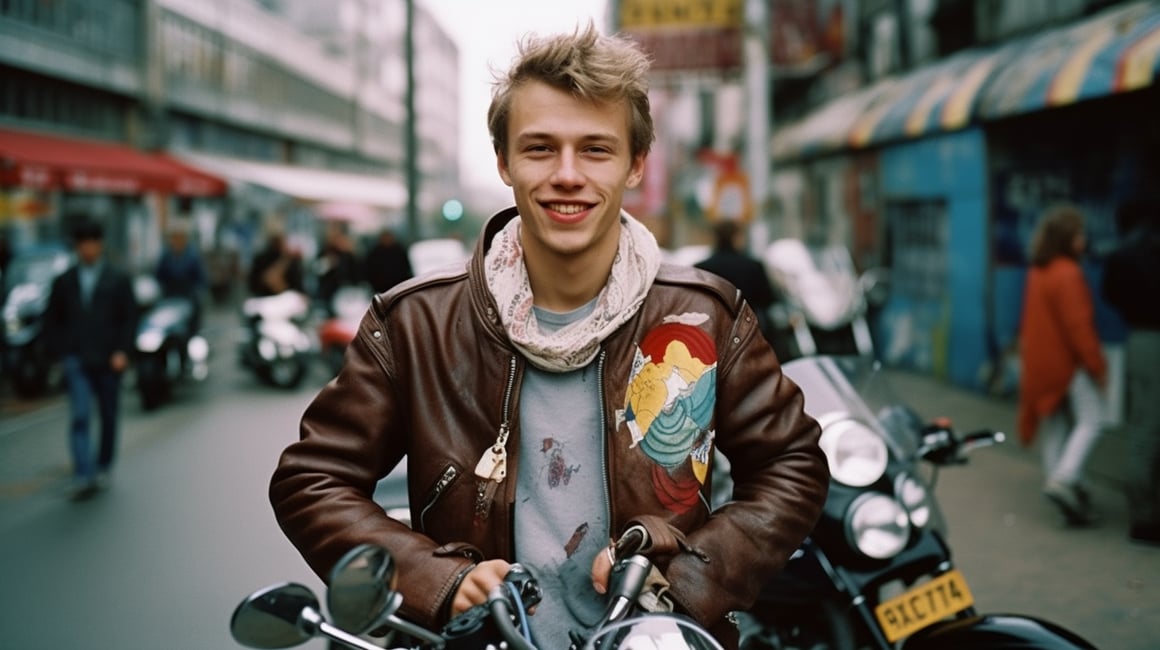 Retro Street Vibes: A Berlin Motorcycle Journey in Hi-Def