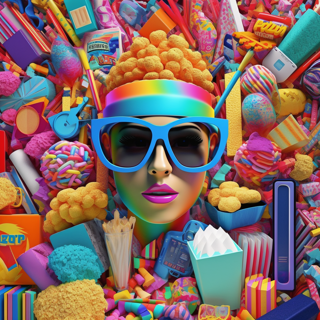 Retro Cinema Voyage: A Neon-Kitsch, 90's Inspired Odyssey