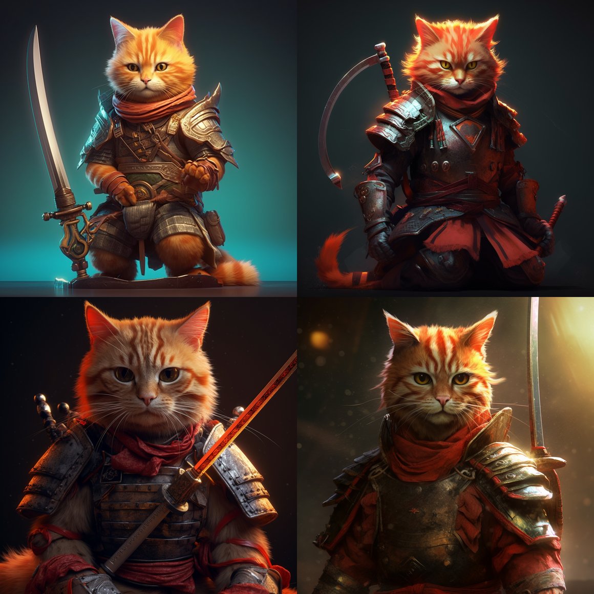 Neon Chronicles of the Hyper-Realistic Orange Feline