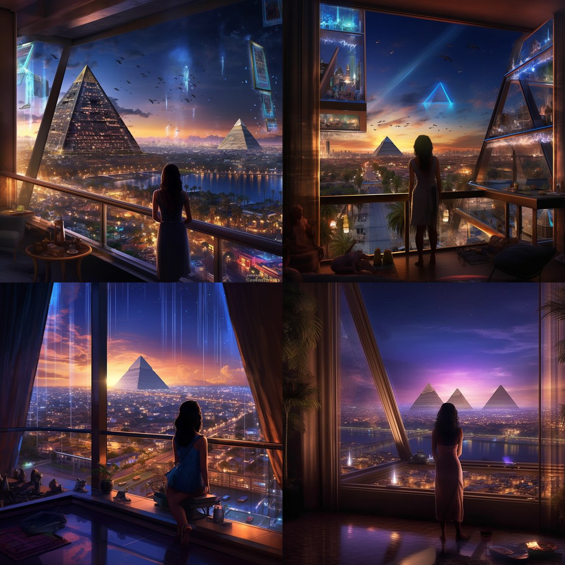 Midnight Glimpse of Luxor's Neo-Egyptian Metropolis