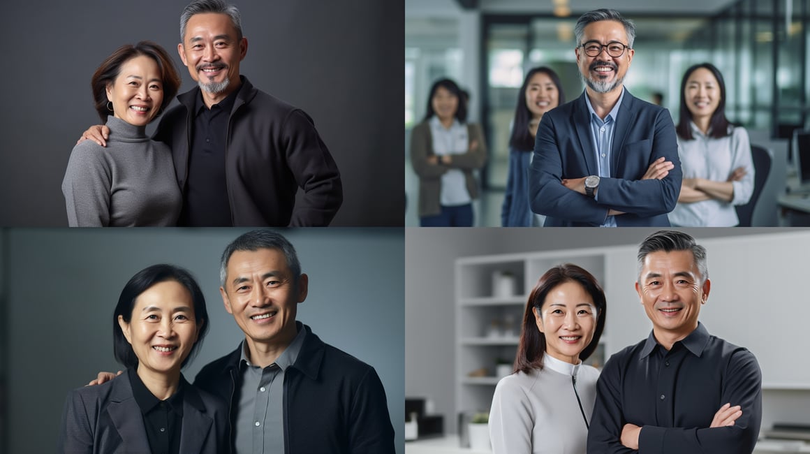 Chinese Professionals in Bright Office Environment