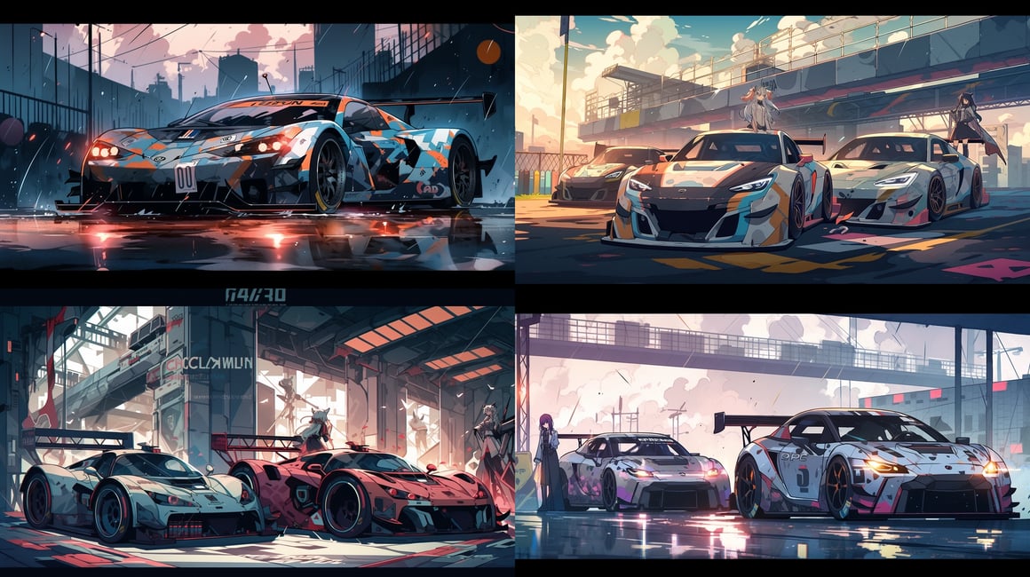 Full Color Racing Vector Image in Vibrant Contrast Prompt | NeoPrompt