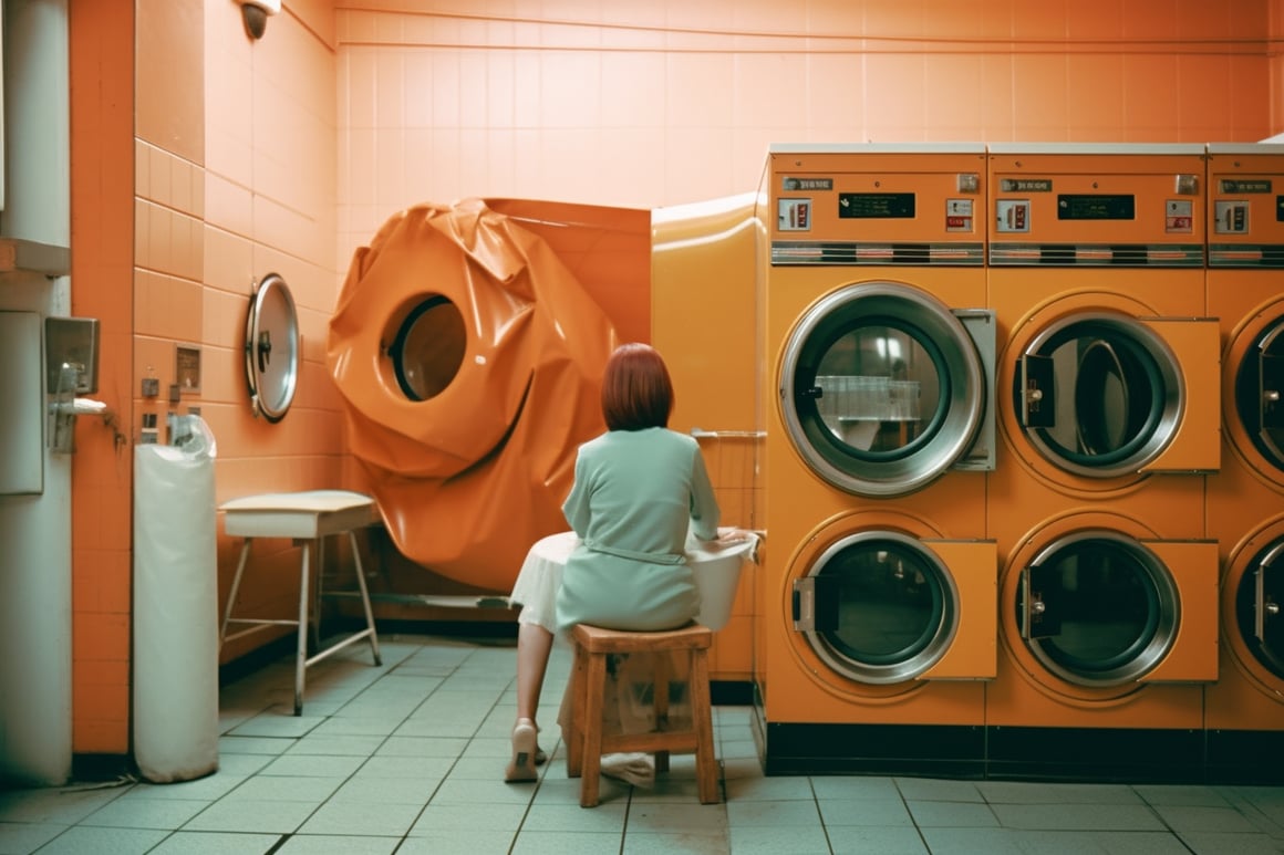 A Surreal Spin on 1980s Laundromat Life