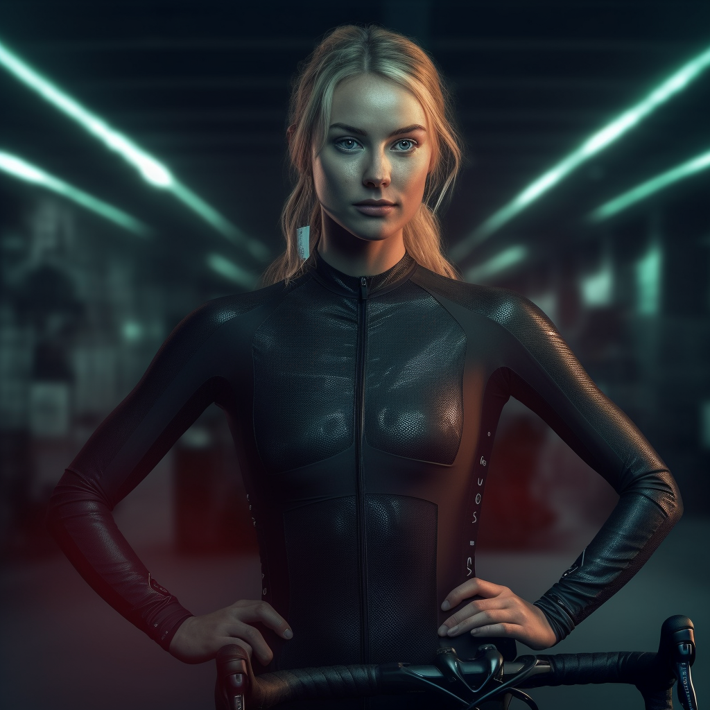 Cinematic Interlude with a Cyclist and Her Road Bike