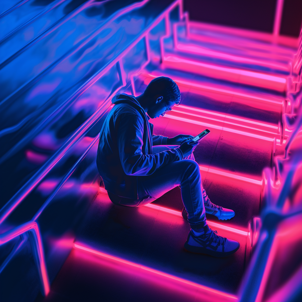 Neon Glow: A Mid-Journey Digital Encounter in HD