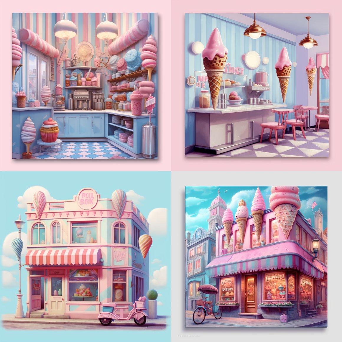 Sugar Coated Interlude: A Retro Pastel Ice Cream Dream