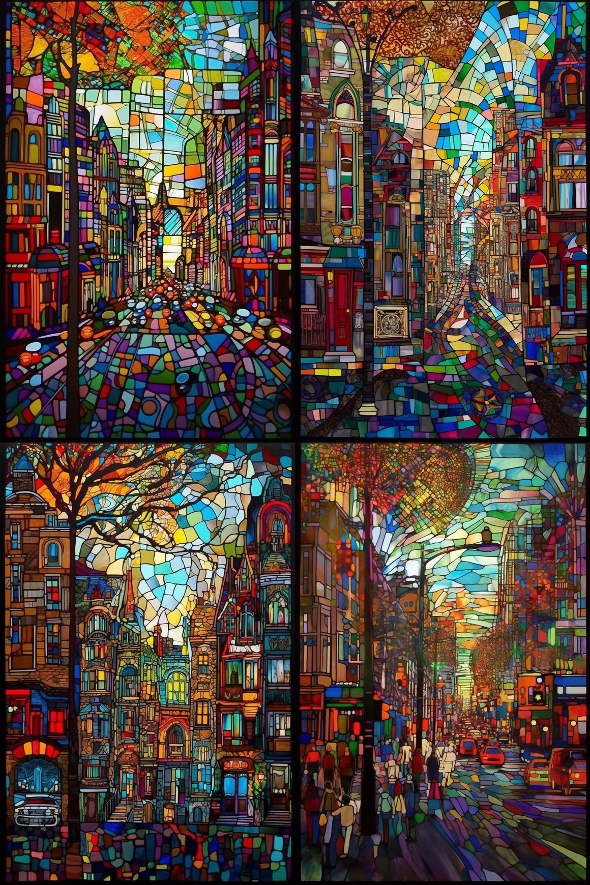 Artistic Depiction of New York Avenue in Stained Glass