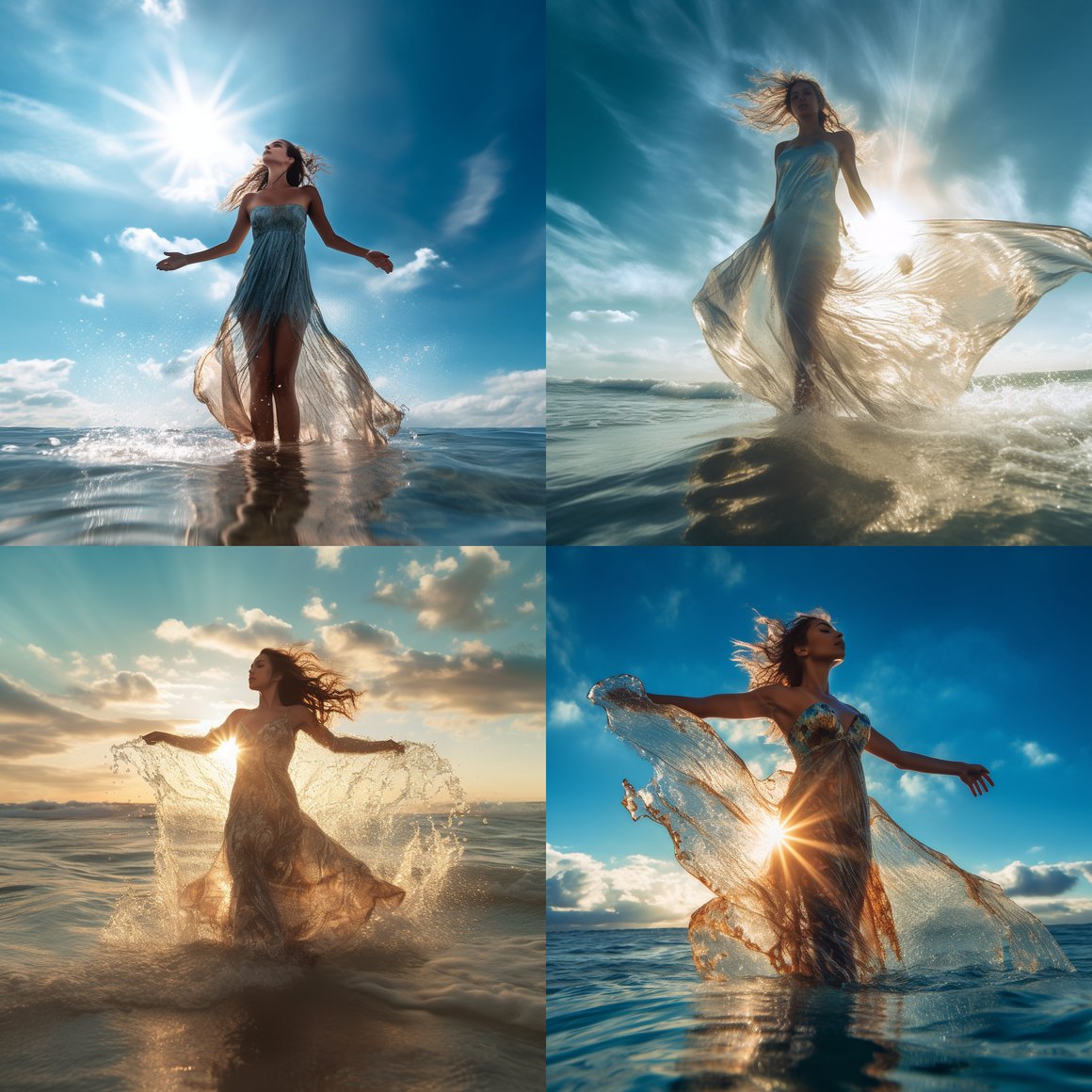 Sun-Kissed Supermodel: A Mid-Journey Ode to Oceanic Couture