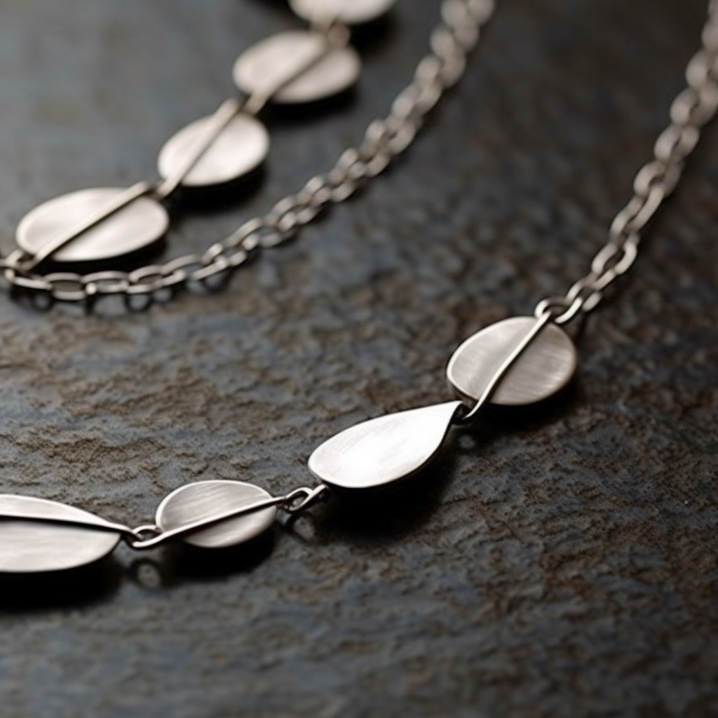 Mid-Travel Silver Oval Link Necklace with Charms