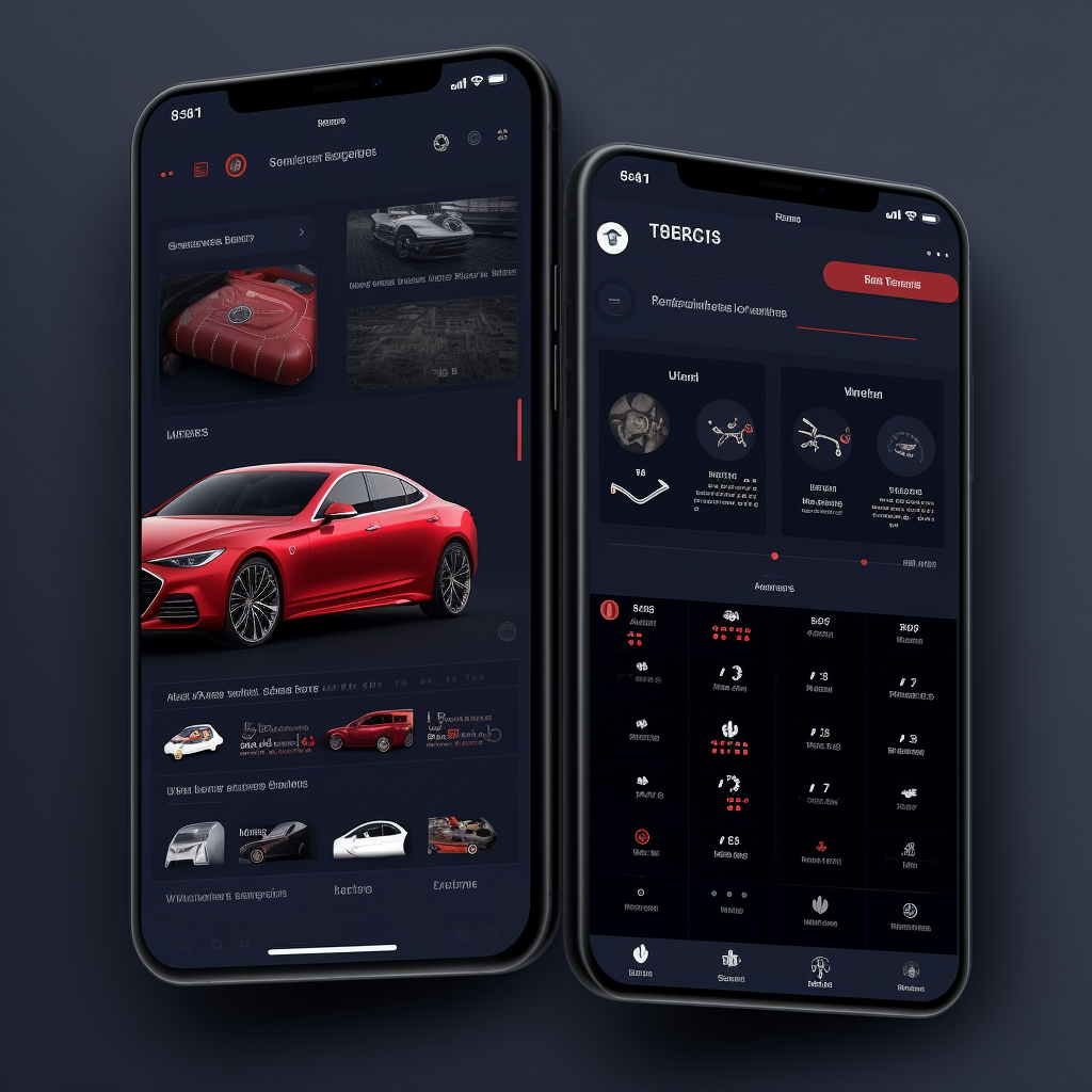Mid-Journey Automotive Management App Interface Preview