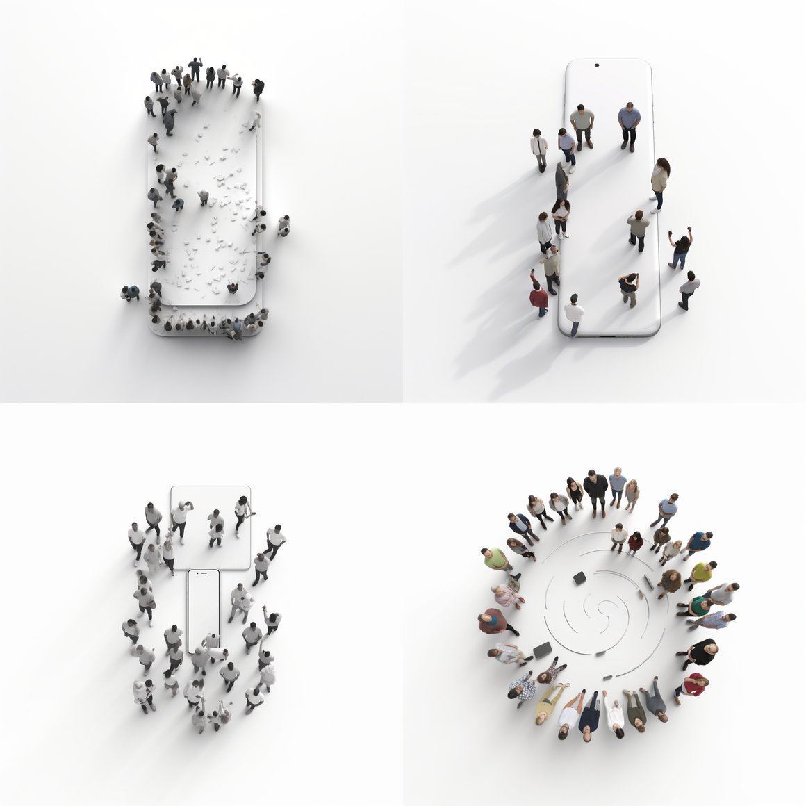 Artistic Human Smartphone Formation: A Mid-Journey View