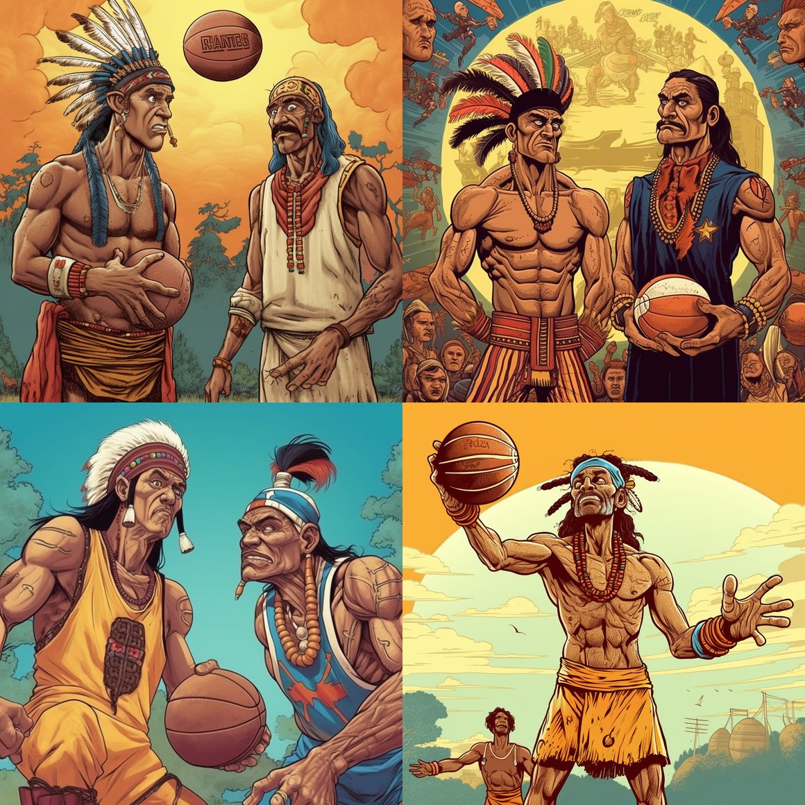 Retro Hoops: Taino & Spaniard Showdown MAD style